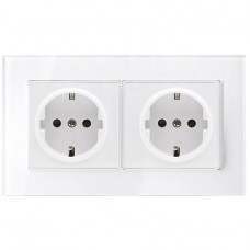 Γυάλινη Πρίζα Σούκο 2 Θέσεων Λευκή 195026CC/WH